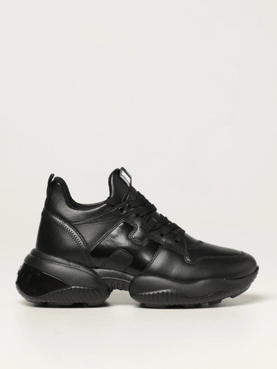Shop Hogan Interaction H568  Sneakers In Leather In Black