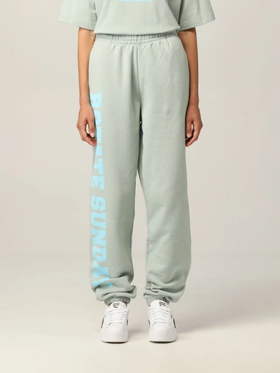 Shop Rotate Birger Christensen Mimi Rotate Jogging Pants In Cotton With Logo In Blue