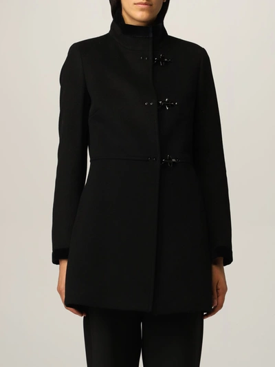 Shop Fay Virginia  Coat In Virgin Wool Blend In Black