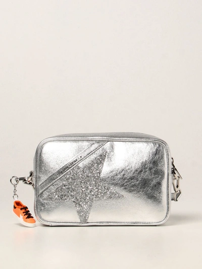 Shop Golden Goose Star  Bag In Laminated Leather In Silver