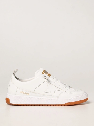 Shop Golden Goose Yeah  Leather Trainers In White