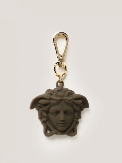 Shop Versace Keyring With Medusa In Military