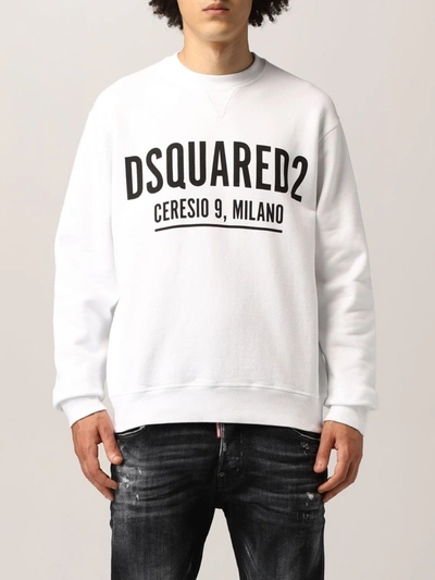 Shop Dsquared2 Crewneck Jumper With Logo In White
