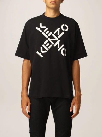 Shop Kenzo Tshirt With X Logo In Black