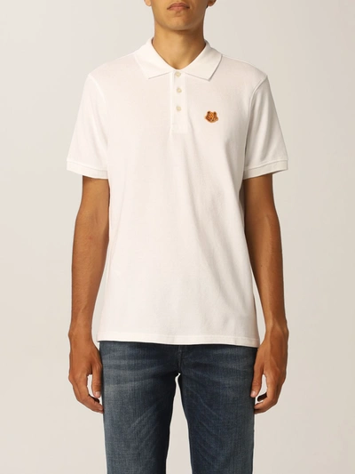 Shop Kenzo Polo Shirt With Tiger In White