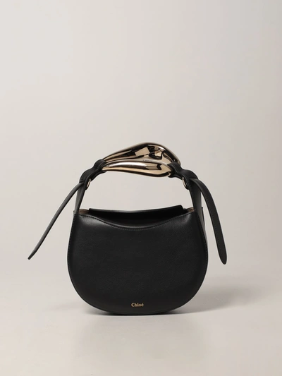 Shop Chloé Kiss  Crossbody Bag In Leather In Blue