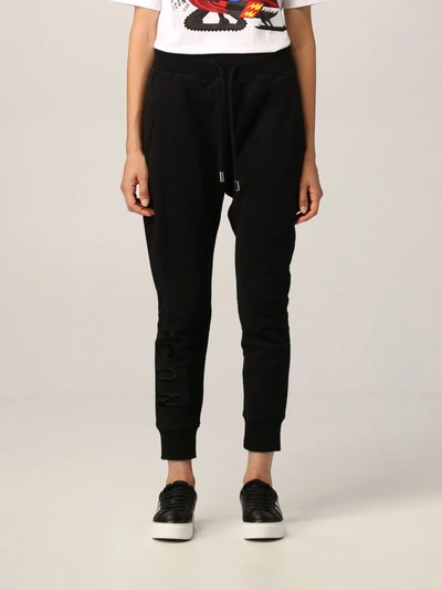 Dsquared2 Drawstring Stretch-fit Track Pants In Black