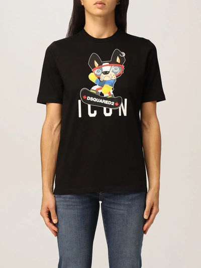 Shop Dsquared2 Cotton T-shirt With Print In Black