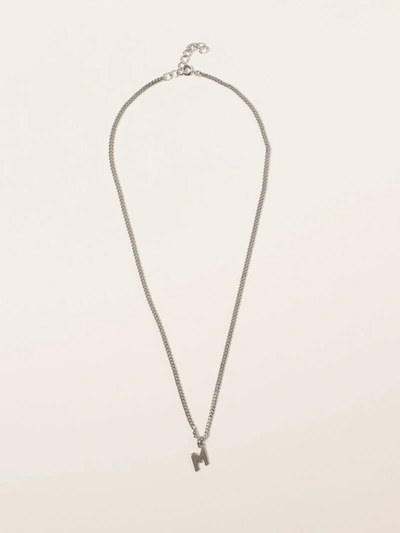 Shop Msgm Necklace With Matching Pendant In Silver