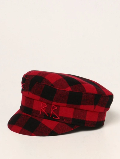 Shop Ruslan Baginskiy Checked Hat In Red