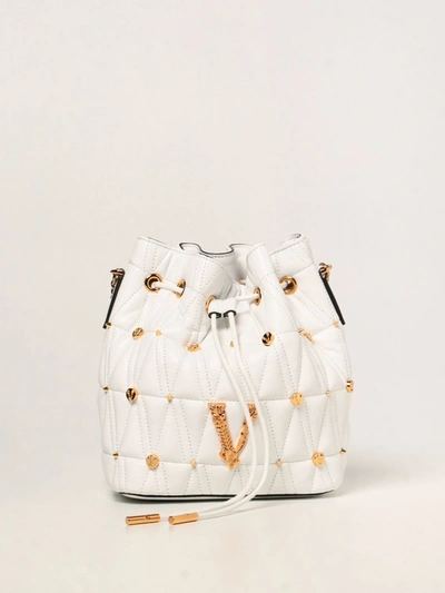 Versace Virtus Quilted Nappa Leather Bucket Bag