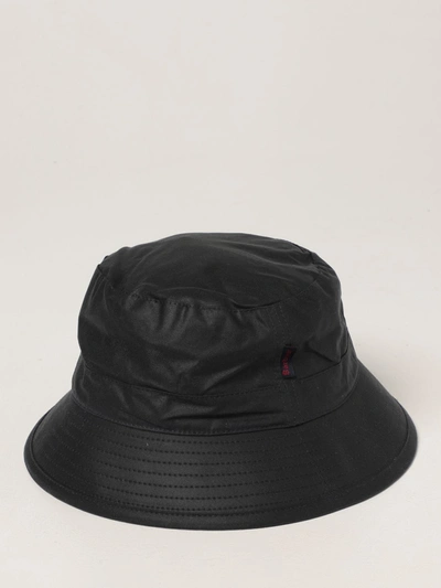 Shop Barbour Fisherman Hat In Waxed Cotton In Navy