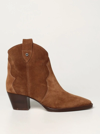 Shop Dondup Ankle Boot In Suede In Camel