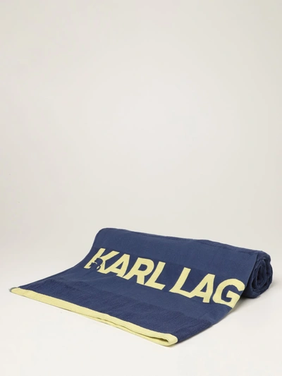 Shop Karl Lagerfeld Beach Towel  Men Color Blue
