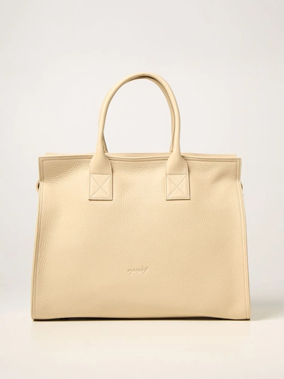 Shop Marsèll Curva Bag In Grained Leather And Suede In Biscuit