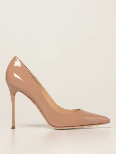 Shop Sergio Rossi Patent Leather Pumps In Blush Pink