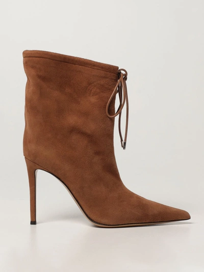 Shop Alexandre Vauthier Kanda  Ankle Boot In Suede In Leather