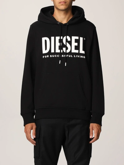 Shop Diesel Jumper In Cotton With Logo In Black