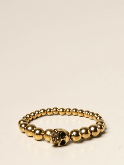 Shop Alexander Mcqueen Skull Bull  Bracelet In Gold
