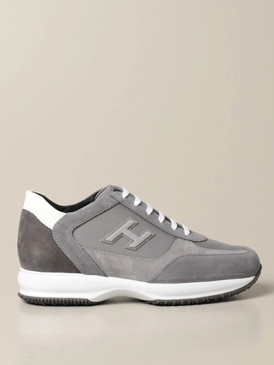 Hogan Interactive Sneakers In Leather And Suede In Grey | ModeSens