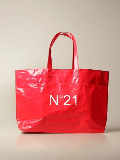 Shop N°21 Shopping Bag N ° 21 In Technical Fabric In Red