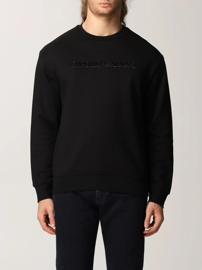Shop Emporio Armani Sweatshirt In Cotton And Modal In Black