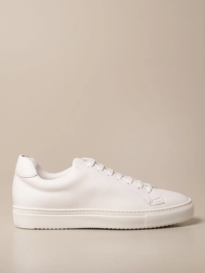Shop Doucal's Sneakers In Leather In White