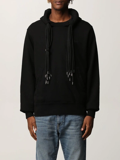 Shop Ambush Cotton Sweatshirt With Multi Drawstring In Black