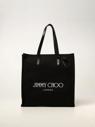 Shop Jimmy Choo Tote Bag In Canvas In Black