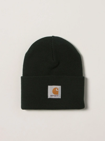 Shop Carhartt Beanie Hat With Logo In Forest Green