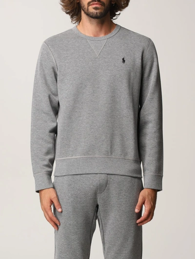Shop Polo Ralph Lauren Cotton Jumper With Logo In Grey