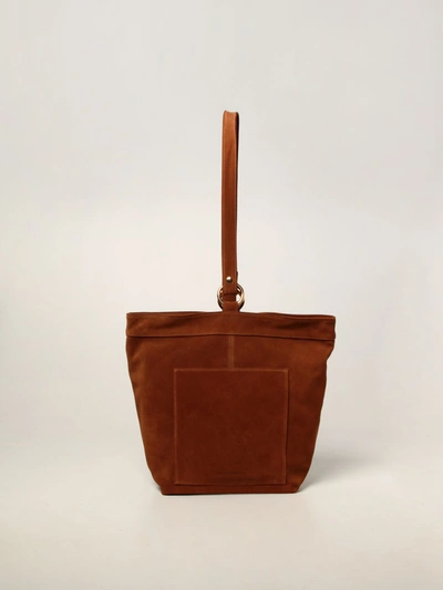 Shop Alberta Ferretti Crossbody Bag In Suede In Burnt