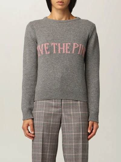 Shop Alberta Ferretti Bohemian Life Sweater And Live The Pink Capsule  In Grey