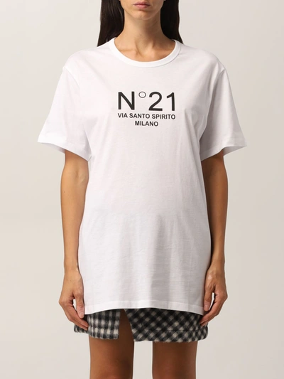 Shop N°21 N ° 21 Tshirt In Cotton Jersey In White