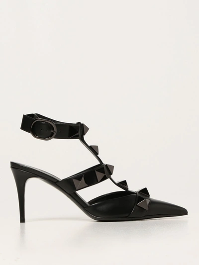Shop Valentino Roman Stud Pumps In Leather With Maxi Studs In Black