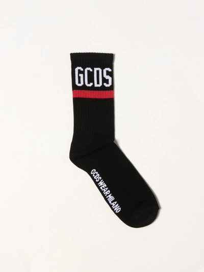 Shop Gcds Wear Milano  Socks In Stretch Cotton In Black