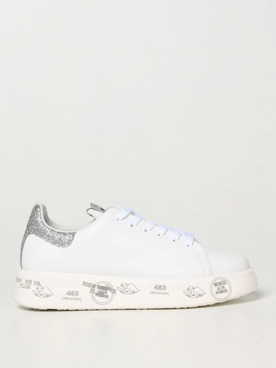Shop Premiata Belle  Sneakers In Smooth Leather In White