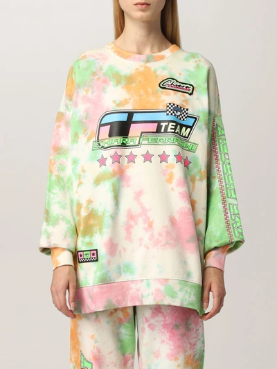 Shop Chiara Ferragni Sweatshirt In Tie Dye Cotton In Multicolor