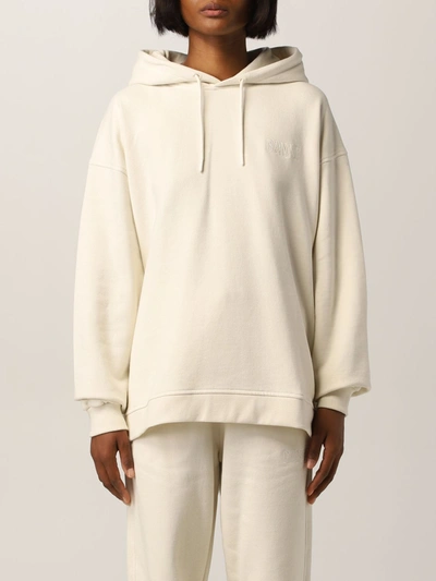 Shop Ganni Software Hoodie With Logo In White