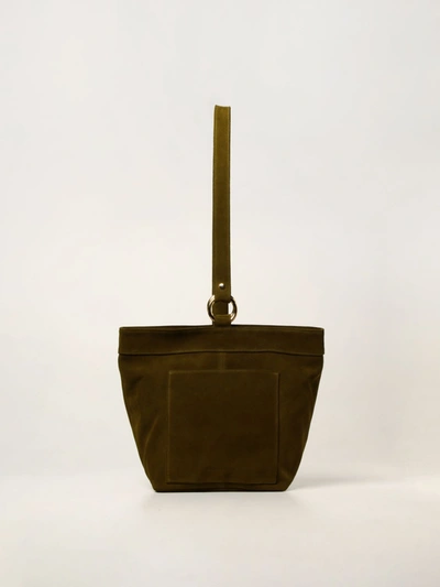 Shop Alberta Ferretti Crossbody Bag In Suede In Green