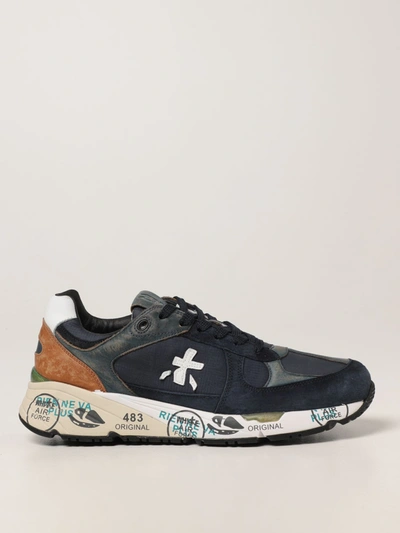 Shop Premiata Mase  Sneakers In Leather And Suede In Blue