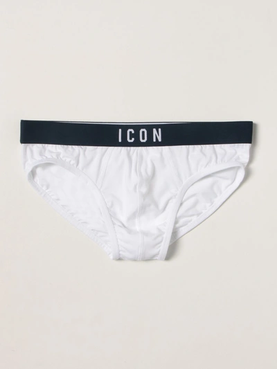 Shop Dsquared2 Briefs With Icon Logo In White