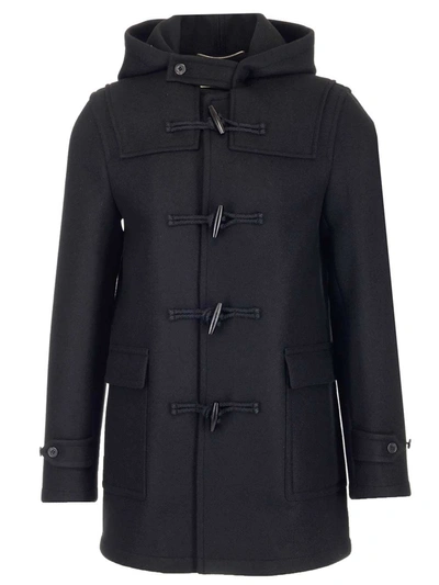 Shop Saint Laurent Men's Black Other Materials Coat