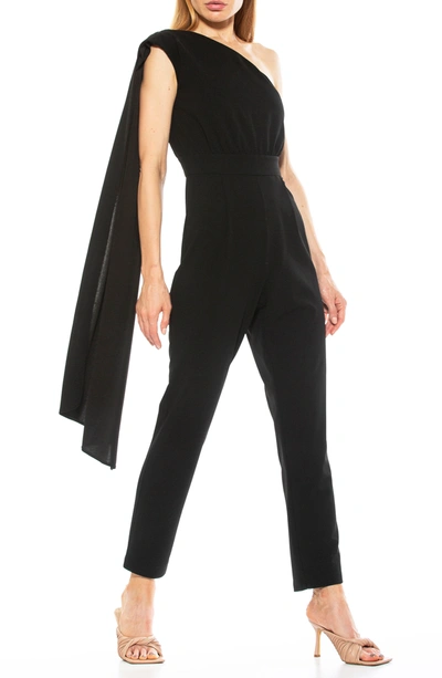 Shop Alexia Admor Asymmetrical Ruffle Jumpsuit In Black