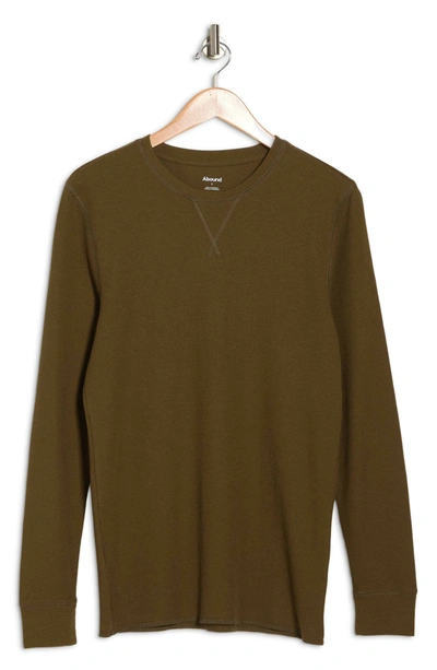 Shop Abound Crewneck Long Sleeve Thermal Top In Olive Dark