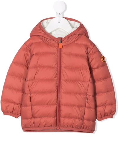 Shop Save The Duck Hooded Padded Coat In Pink