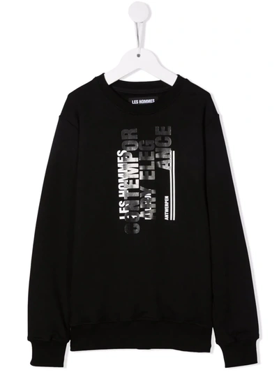Shop Les Hommes Logo-print Sweatshirt In Black