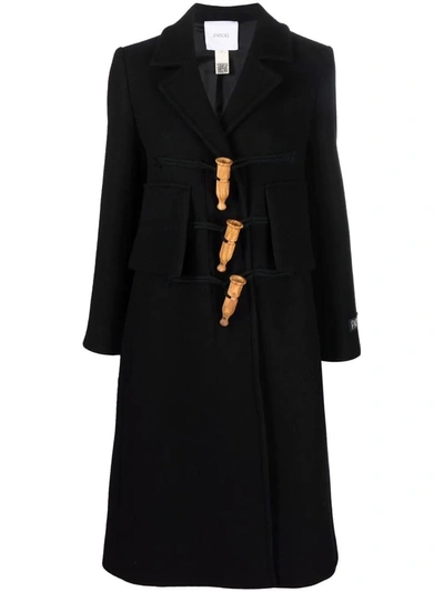 Shop Patou Black Appeau Duffle Coat In Nero