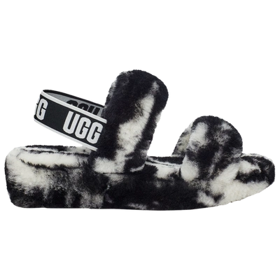 Shop Ugg Womens  Oh Yeah Slides In Black/white