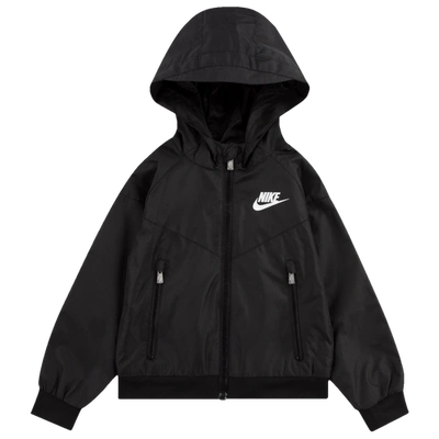Shop Nike Boys  Windrunner Jacket In Black/white